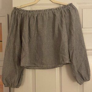 Brandy Melville Off the Shoulder Stripped Top